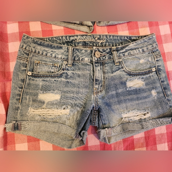 LOT OF 4   American Eagle Distressed Denim Women Shorts - Picture 11 of 13